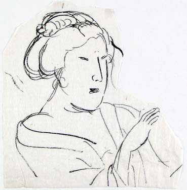 Kuniyoshi, sketch of a woman